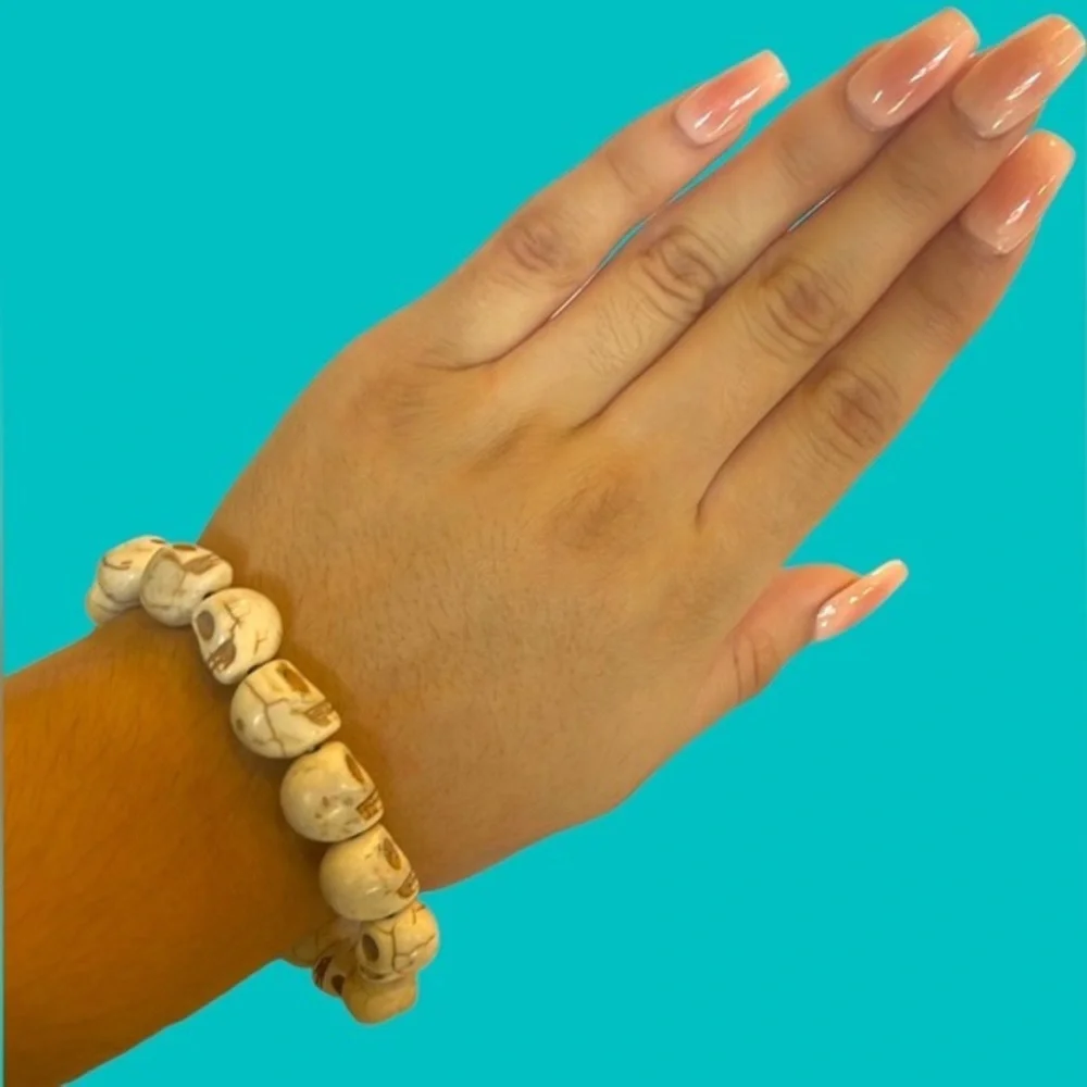 ROCKER SET OF 3 BUNDLE‎ SKULL BRACELET 2 SILVER SPIKE BRACELETS